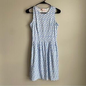 Jude Connally Sleeveless Ikat Print Shift Dress XS Blue